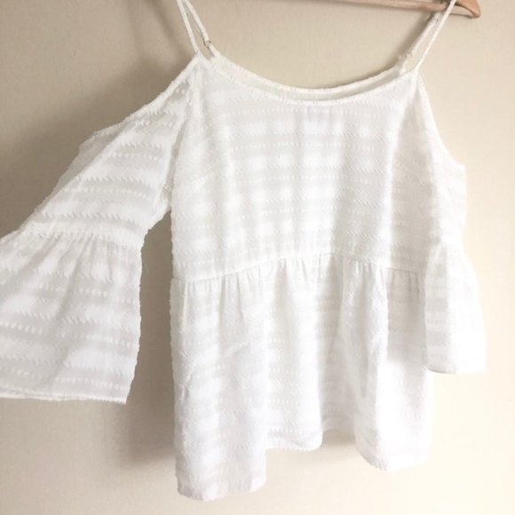 1. State Game On Textured Off Shoulder Top Sz XS - Picture 3 of 8